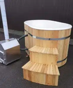 2 személyes ofuro ovális üvegszálas külső kályhás dézsafürdő-10