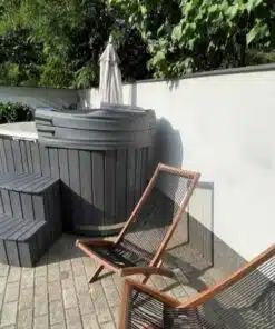 2 személyes ofuro ovális üvegszálas külső kályhás dézsafürdő-12