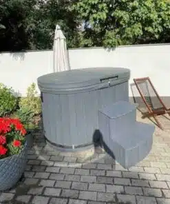 2 személyes ofuro ovális üvegszálas külső kályhás dézsafürdő-15