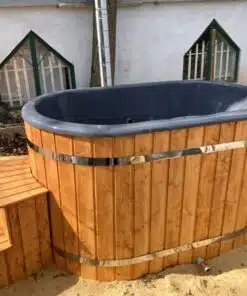 2 személyes ofuro ovális üvegszálas külső kályhás dézsafürdő-16