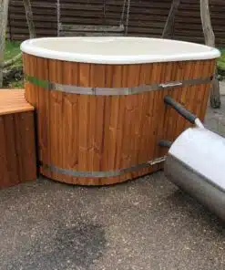 2 személyes ofuro ovális üvegszálas külső kályhás dézsafürdő-3