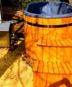 2 személyes ofuro ovális üvegszálas külső kályhás dézsafürdő-4