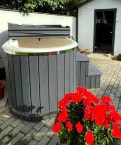 2 személyes ofuro ovális üvegszálas külső kályhás dézsafürdő-6