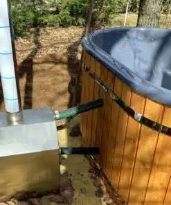 2 személyes ofuro ovális üvegszálas külső kályhás dézsafürdő-9