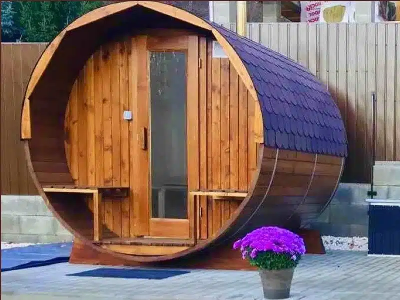 4 SZEMÉLYES HORDÓSZAUNA 6 KW ELEKTROMOS KÁLYHÁVAL 2 4 személyes hordószauna-1