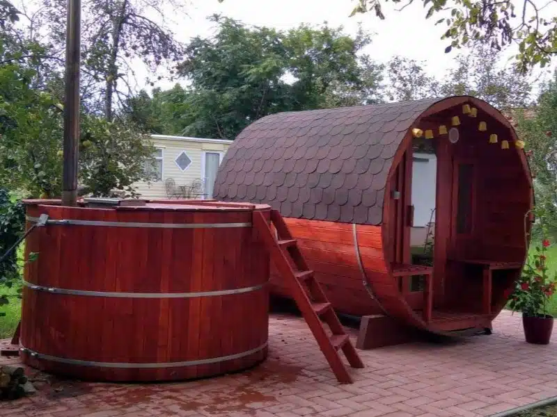 4 SZEMÉLYES HORDÓSZAUNA 6 KW ELEKTROMOS KÁLYHÁVAL 3 4 személyes hordószauna-2