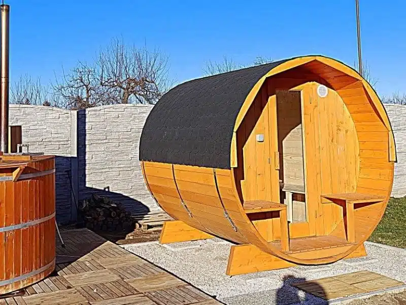 4 SZEMÉLYES HORDÓSZAUNA 6 KW ELEKTROMOS KÁLYHÁVAL 5 4 személyes hordószauna-4