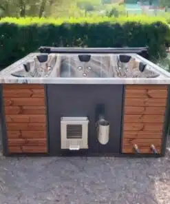 GRANDE 8 SZEMÉLYES NÉGYSZÖGLETES AKRIL DÉZSAFÜRDŐ INTEGRÁLT KÁLYHÁVAL 15 Grande 8 személyes akril dézsafürdő integrált kályhával-1