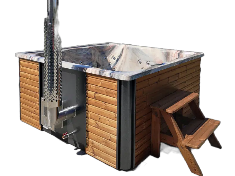 GRANDE 8 SZEMÉLYES NÉGYSZÖGLETES AKRIL DÉZSAFÜRDŐ INTEGRÁLT KÁLYHÁVAL 4 Grande 8 személyes akril dézsafürdő integrált kályhával-5