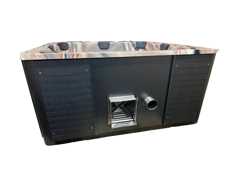 GRANDE 8 SZEMÉLYES NÉGYSZÖGLETES AKRIL DÉZSAFÜRDŐ INTEGRÁLT KÁLYHÁVAL 2 Grande 8 személyes akril dézsafürdő integrált kályhával-7