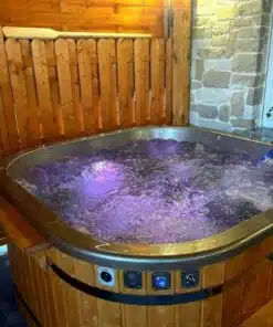 Malibu akril dézsafürdő külső kályhával-5