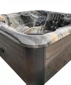 Opal 6 személyes prémium négyszög alakú akril dézsafürdő külső fatüzelésű kályhával 2