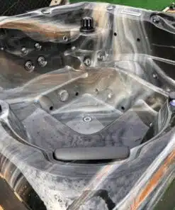 Opal 6 személyes prémium négyszög alakú akril dézsafürdő külső fatüzelésű kályhával 3