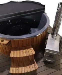 MÁLTA 6 személyes KÜLSŐ KÁLYHÁS SÓZHATÓ üvegszálas dézsafürdő