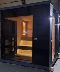 ÉDEN 4 személyes szauna HIMALÁJA sóval, WPC külső borítással