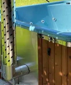 Palermo SÓZHATÓ négyszögletes 8 személyes üvegszálas dézsafürdő integrált kályhával 2