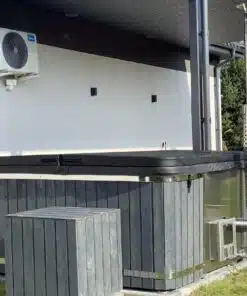 Palermo SÓZHATÓ négyszögletes 8 személyes üvegszálas dézsafürdő integrált kályhával