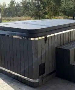 Palermo SÓZHATÓ négyszögletes 8 személyes üvegszálas dézsafürdő integrált kályhával 6