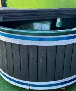 5 személyes CLASIC IN WPC ZÖLD MÁRVÁNY INTEGRÁLT KÁLYHÁS PRÉMIUM AKRIL dézsafürdő wellness csomagban 3