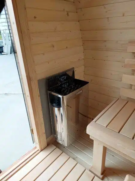 6-8 személyes LEVÉL alakú szauna 9 KW elektromos kályhával 10 6-8 személyes LEVÉL alakú szauna 9 KW elektromos kályhával 10