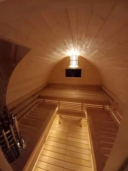 6-8 személyes LEVÉL alakú szauna 9 KW elektromos kályhával 8 6-8 személyes LEVÉL alakú szauna 9 KW elektromos kályhával 8