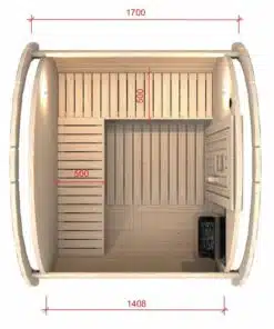 Skandináv hordószauna 1,7 méter 10