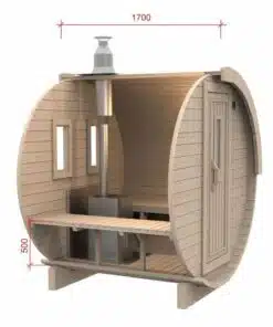 Skandináv hordószauna 1,7 méter 7