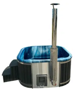 MALIBU 8 személyes SÓZHATÓ NÉGYSZÖGLETES Akril dézsafürdő integrált kályhával 2