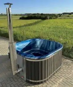 MALIBU 8 személyes SÓZHATÓ NÉGYSZÖGLETES Akril dézsafürdő integrált kályhával