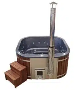 MALIBU 8 személyes SÓZHATÓ NÉGYSZÖGLETES Akril dézsafürdő integrált kályhával 3
