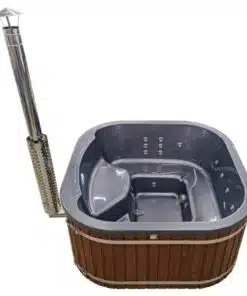 MALIBU 8 személyes SÓZHATÓ NÉGYSZÖGLETES Akril dézsafürdő integrált kályhával 5