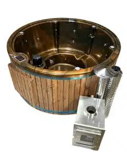 MEGÚJULT LUX IN 6 személyes SÓZHATÓ KÜLSŐ KÁLYHÁS PRÉMIUM MÁRVÁNY AKRIL dézsafürdő MÁRVÁNY betéttel