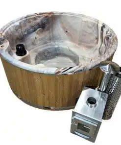 MEGÚJULT LUX IN 6 személyes SÓZHATÓ KÜLSŐ KÁLYHÁS PRÉMIUM MÁRVÁNY AKRIL dézsafürdő MÁRVÁNY betéttel 3