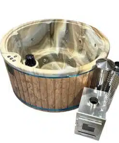 MEGÚJULT LUX IN 6 személyes SÓZHATÓ KÜLSŐ KÁLYHÁS PRÉMIUM MÁRVÁNY AKRIL dézsafürdő MÁRVÁNY betéttel 4