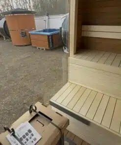 6 személyes ELEKTROMOS LUX GOLD THERMOWOOD 2 in 1 szauna + dézsafürdő kombó 8