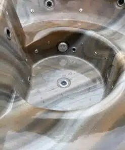 RUBIN 5 személyes prémium négyszög alakú akril dézsafürdő integrált kályhával, plastic borítással 4