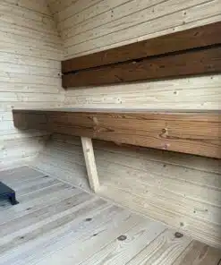ZARA 4 személyes hordószauna Harvia M3 fatüzelésű kályhával 7
