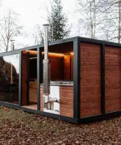 Kettő az egyben ModulBox 8-10 személyes szauna és dézsa kombó