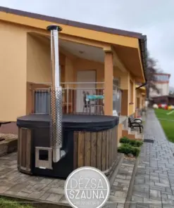 RUBIN 5 személyes prémium négyszög alakú akril dézsafürdő integrált kályhával 25 RUBIN 5 személyes prémium négyszög alakú akril dézsafürdő integrált kályhával