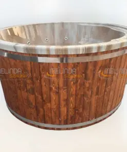 PEARL 5 személyes AKRIL dézsafürdő INTEGRÁLT kályhával, thermotetővel wellness csomagban
