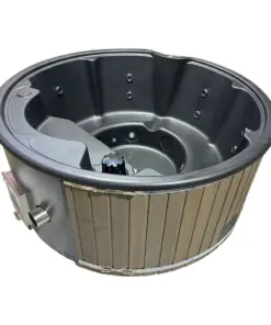 MEGÚJULT LUX IN THERMOWOOD 7-8 személyes SÓZHATÓ INTEGRÁLT KÁLYHÁS PRÉMIUM AKRIL dézsafürdő MÁRVÁNY BETÉTTEL