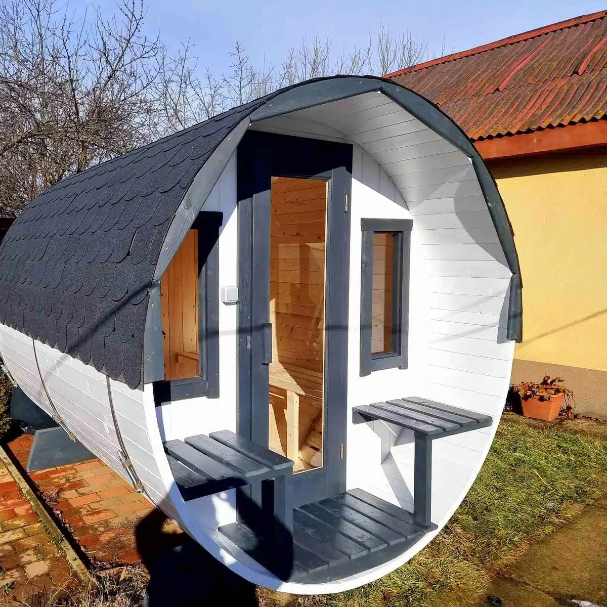 6 személyes hordószauna 9 KW elektromos kályhával 8 6 személyes hordószauna 9 KW elektromos kályhával