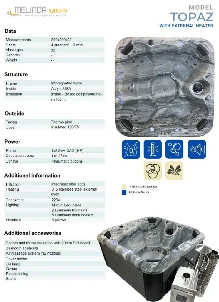TOPÁZ PRÉMIUM AKRIL 4 személyes fatüzelésű jacuzzi 19 TOPÁZ PRÉMIUM AKRIL 4 személyes fatüzelésű jacuzzi