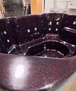ZANZIBAR 6 személyes​ GLITTERES üvegszálas dézsafürdő KÜLSŐ KÁLYHÁVAL, WELLNESS csomagban