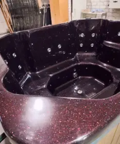 ZANZIBAR 6 személyes​ GLITTERES üvegszálas dézsafürdő KÜLSŐ KÁLYHÁVAL, WELLNESS csomagban