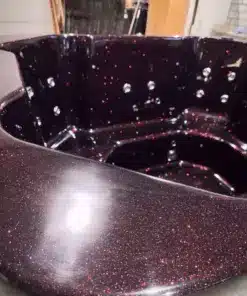 ZANZIBAR 6 személyes​ GLITTERES üvegszálas dézsafürdő KÜLSŐ KÁLYHÁVAL, WELLNESS csomagban