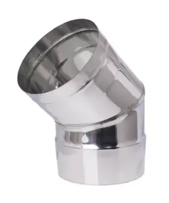 Kályha könyök 45°, Rozsdamentes acél AISI 304, Ф125 mm átmérőjű – 1. kép